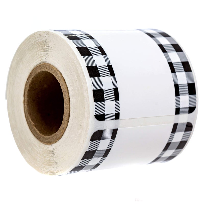 SBlabels Buffalo Plaid Write On Pantry Labels / 100 Reusable Water Resistant Storage Labels / 2" x 3" Organization Label/Food & Spice Jar Pantry Organization Stickers - Image 1